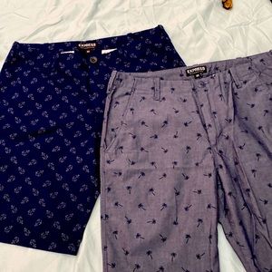 Lot of 2 Express Men’s Shorts size 32 waist. 9.5” Inseam NWOT